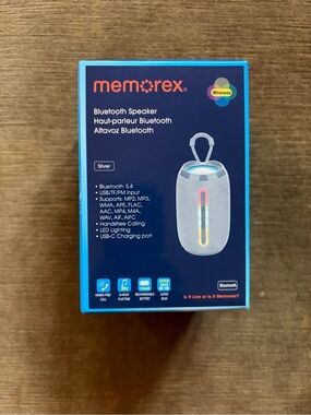 Memorex Silver Bluetooth Portable Speaker